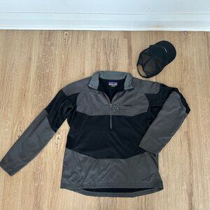 Patagonia Men's R1 Field Shirt Zip Pullover Forge Grey Black Tactical Grid